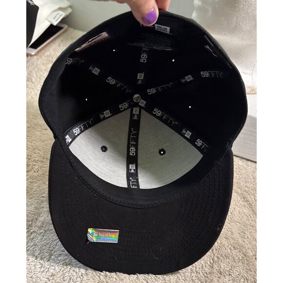 New Era 59FIFTY Chicago White Sox On Field Hat Cap Black Fitted Angel Wings Halo - Picture 6 of 9